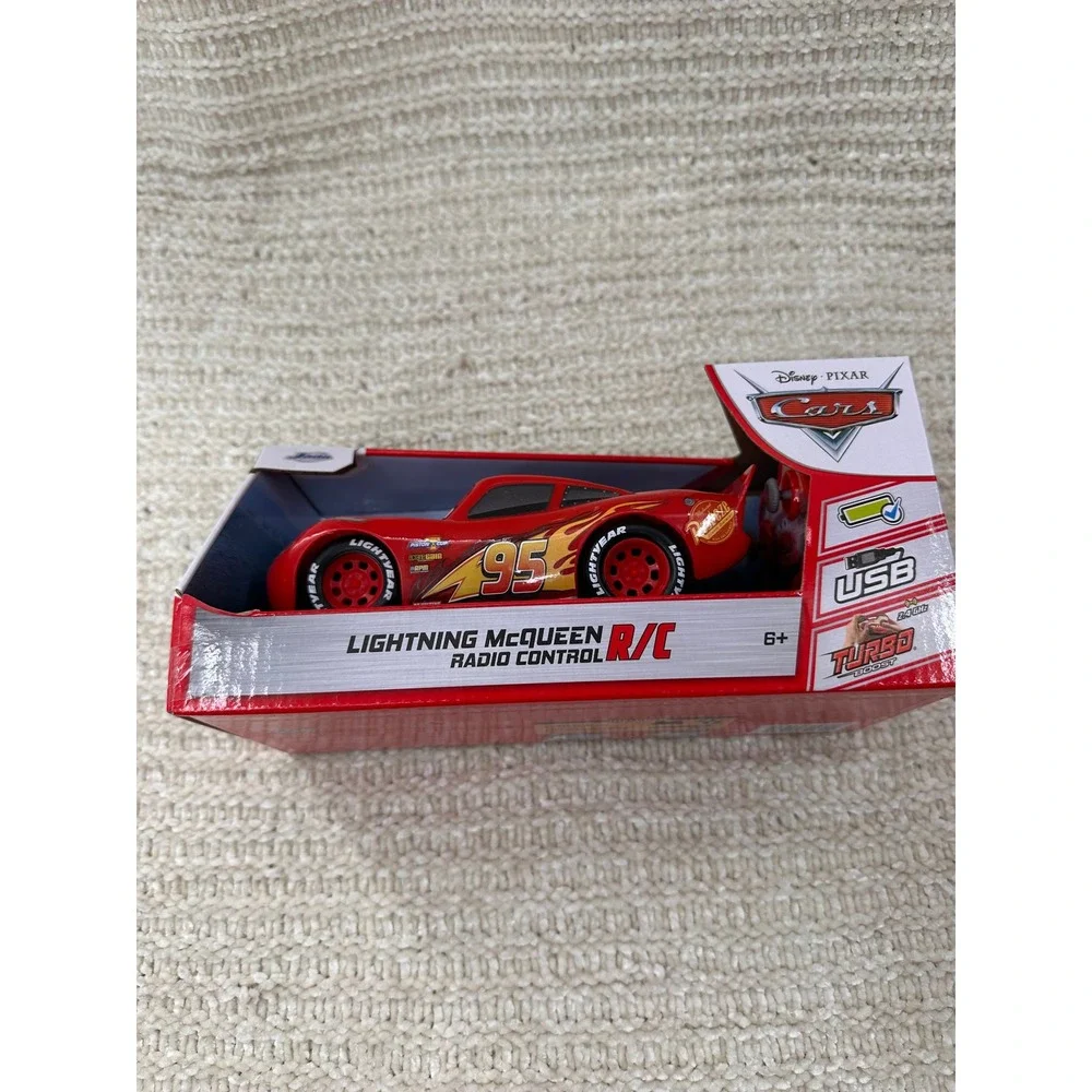 Jada Disney Pixar Cars Lightning McQueen RC Car Red USB‎ Rechargeable Kids Toy